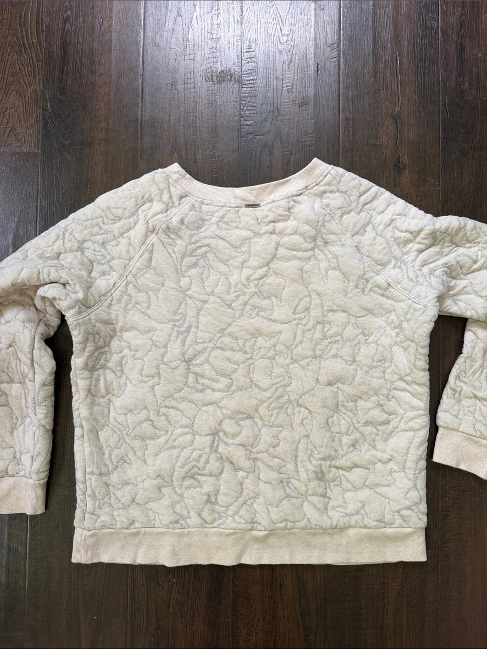 Prana Quilted Scoopneck Sweatshirt in Light Cream